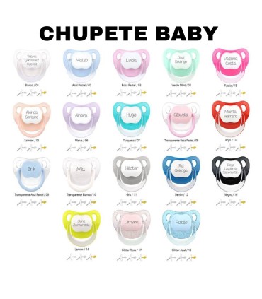 Chupete nombre y dibujo