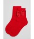 Calcetín corto de hilo con lazo rojo