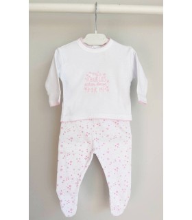 Mudita abuelos rosa bebé manga larga