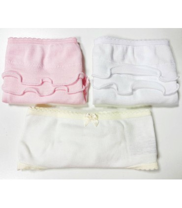 Braguita algodón con volante rosa