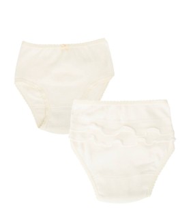 Braguita algodón con volante marfil