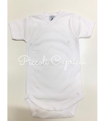 Body cruzado manga corta liso de 00 a 6 m BABIDU