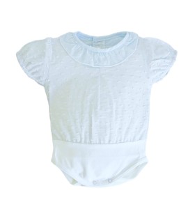 Body camisa plumeti manga corta celeste