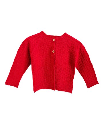 Rebeca de lana larga rojo