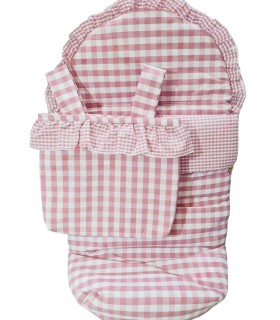 Pack saco de silla y talega volante combinado vichi mediano Rosa palo.