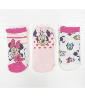 Pack tres calcetines minnie lazo rosa