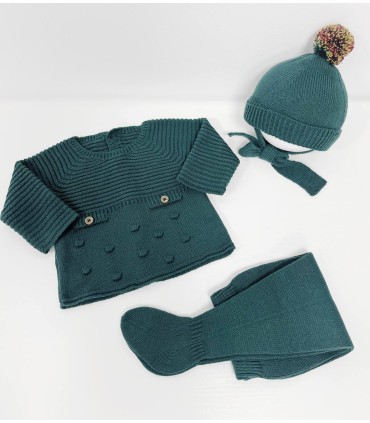 Traje 3p Canesú bosque verde