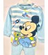 Pijama algodón Mickey celeste