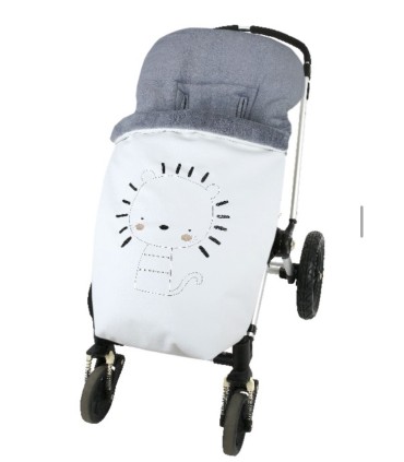 Saco Rotoncito polipiel blanco polar gris