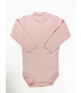 Body cuello cisne manga larga rosa maquillaje