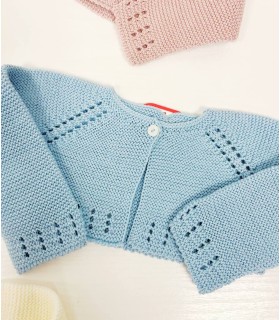 Rebeca corta de hilo celeste empolvado