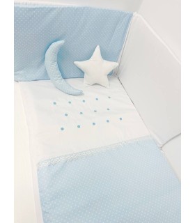 Edredón para cuna 4 piezas modelo Levante celeste