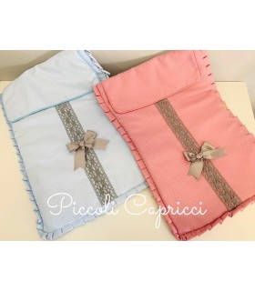 Colchita piqué Nápoles BOLILLO GRIS moña en el centro