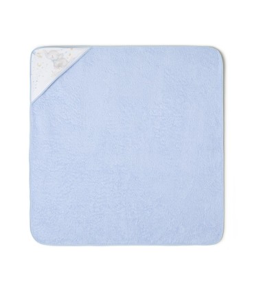 Capa de baño 1 x 1 m con babero Elefante celeste