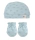 Gorro y manopla de bebé Casitas mint