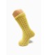 Calcetín calado perlé amarillo