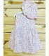 Vestido con gorro flores rosa