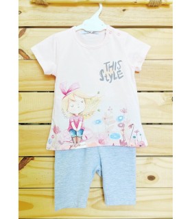 Conjunto de malla this style rosa gris