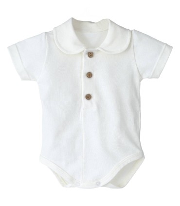 Body manga corta Tímor Elas cuello crudo