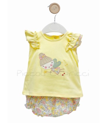 Conjunto braguita hada amarillo