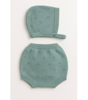 Pack braguita y capota calada verde azulado