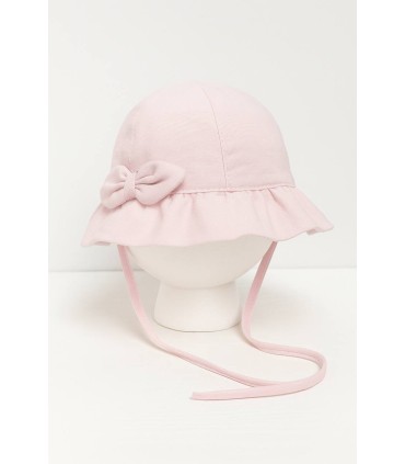 Gorro rosa piqué con lazo