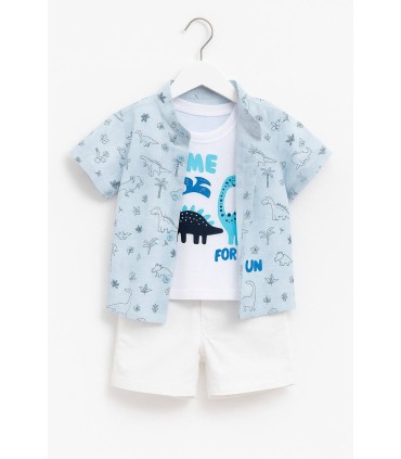 Conjunto 3 piezas dino azul