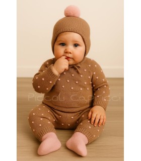 Conjunto canesú bodoques con pantaloncito rosa