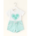 Conjunto infantil Corazón verde