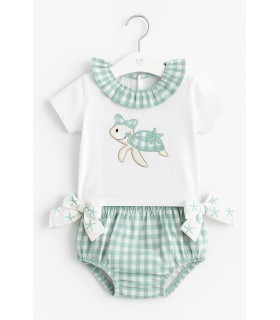 Conjunto baño niña Tortuga verde