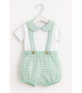 Conjunto niño vichy verde