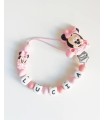 Chupetero personalizado Minnie bebé rosa