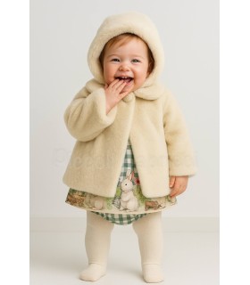 Abrigo con capota arena