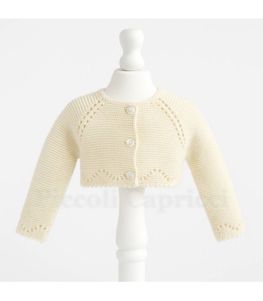 Rebeca corta lana crudo