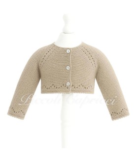 Rebeca corta lana piedra