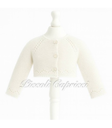 Rebeca corta lana blanca