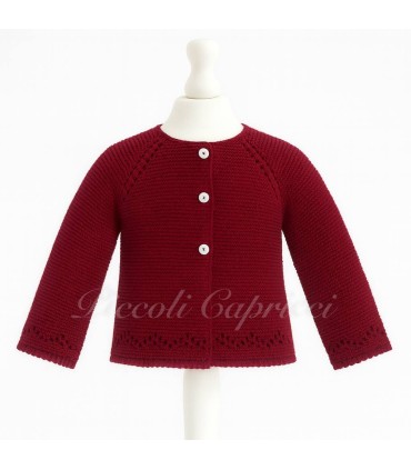 Rebeca larga lana burdeos