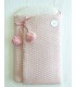 Saco para capazo bebé pompones rosa