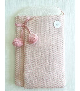 Saco para capazo bebé pompones rosa