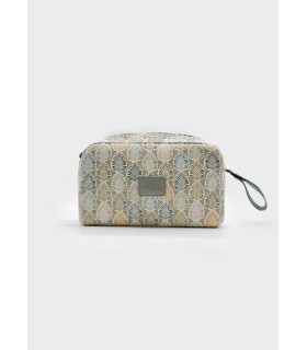 Bolso mano polipiel estampado espigas verde