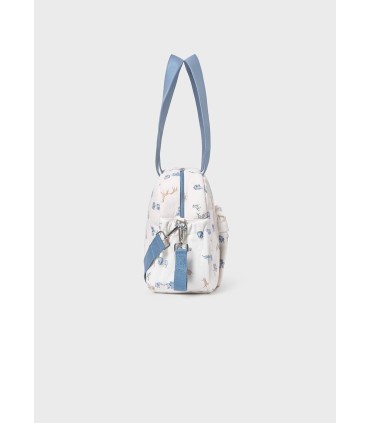 Bolso maternidad polipiel estampada animales azul