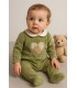Pijama verde hoja corazón