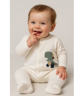 Pijama dino color crudo