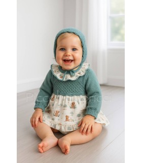 Jesusito con braga y gorro la granja verde azulado