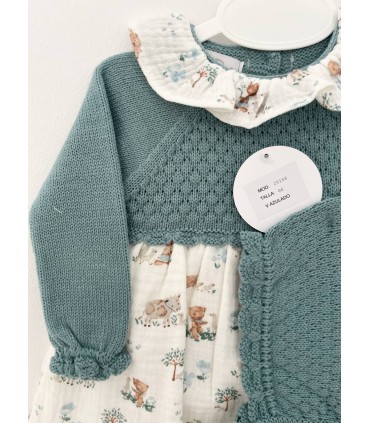 Jesusito con braga y gorro la granja verde azulado