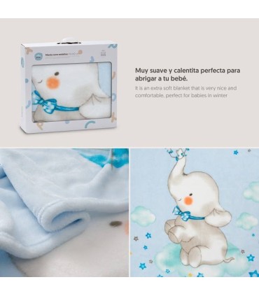 Manta cuna Dumbo azul