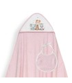 Capa baño con babero 1x1 Animalitos rosa