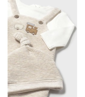 Pelele peto con gorro trenecito beig