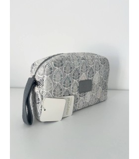 Bolso mano polipiel estampado espigas gris