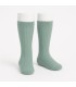 Calcetín alto canalé verde agua